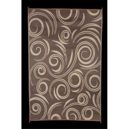 FAULKNER Faulkner FLK-68862 8 x 20 ft. Reversible RV Outdoor Patio Mat; Brown & Beige FLK-68862